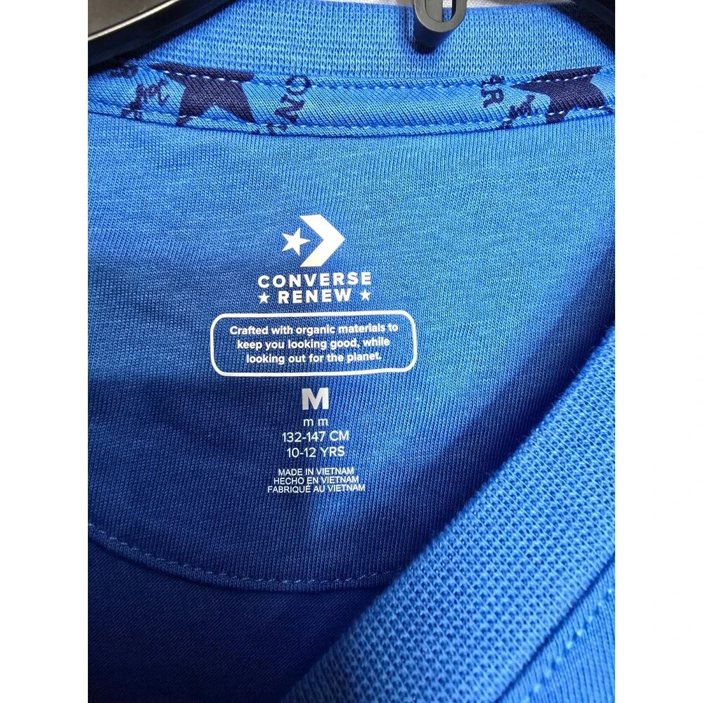 NWT Converse Renew Boys Blue Slushy All Star Logo Graphic T-Shirt Size M